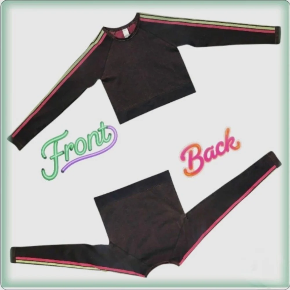 Fabletics Long Sleeve Aisley Crop Top | Black Seamless | Size XL | NWOT - Picture 9 of 11